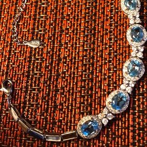 Natural topaz bracelet S925 Silver Inlay